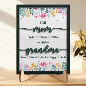 Frames |   Personalized Frame First Mom Now Grandma With Custom Names Flower Design Perfect Gift For Mother’s Day Frames Frames