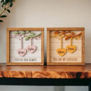 Frames |   Personalized Frame Heart Shaped Leaves Get Together With Custom Names And Message Creative Gift For Lovers Frames Frames