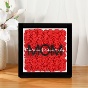 Frames |   Personalized Handmade Dried Flower Frame With Name Gift For Mom Frames black