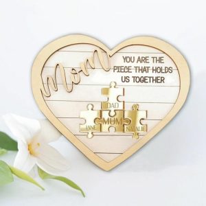 Frames |   Personalized Heart Name Puzzle Frame You Are The Piece That Holds Us Together Meaningful Gift For Mother’s Day Frames Frames