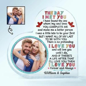 Frames |   Personalized Heart Shaped Acrylic Photo Plaque I Love You Forever And Always Gift For Lovers Frames Frames