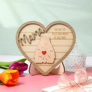 Frames |   Personalized Heart Shaped Animal Name Puzzle Photo Frame Mother’s Day Gift Frames Frames