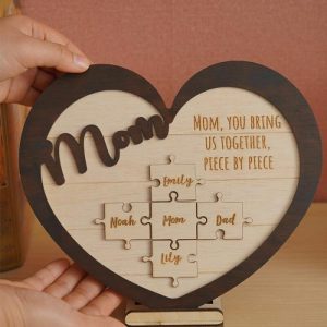 Frames |   Personalized Heart-Shaped Name Puzzle Photo Frame Warm Mother’s Day Gift Frames Frames