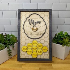 Frames |   Personalized Honeycomb Name Puzzle Frame "You Are Our Queen Bee!" For Mother’s Day Frames Frames