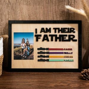 Frames |   Personalized Lightsaber Frame Custom Photo Father’s Day Gift Frames blue