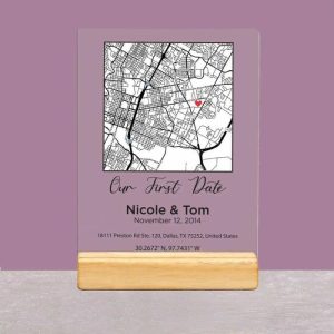 Frames |   Personalized Love Map Acrylic Plaque Unique Present For Special Day Frames Frames