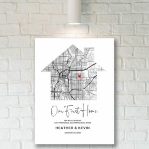 Frames |   Personalized Map Canvas Wall Art Precious Present For Friend Frames Frames