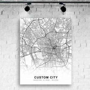 Frames |   Personalized Map Canvas Wall Art With Custom Text Perfect Present For Your Friend Frames Frames