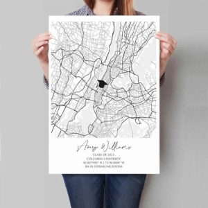 Frames |   Personalized Map Canvas Wall Art With Custom Text Special Gift For Graduation Frames Frames