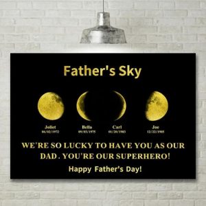 Frames |   Personalized Moon Phase Canvas Wall Art Interesting Present For Best Dad Frames Frames