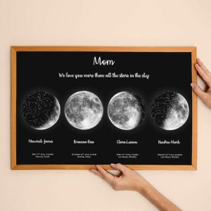 Frames |   Personalized Moon Phase Frame Best Gift For Mother’s Day Frames burlywood