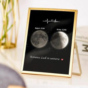 Frames |   Personalized Moon Phase Photo Frame With Custom Text Romantic Gift For Couples Frames Frames