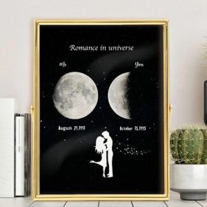 Frames |   Personalized Moon Phase Photo Frame With Custom Text Wonderful Gift For Couples Frames Frames