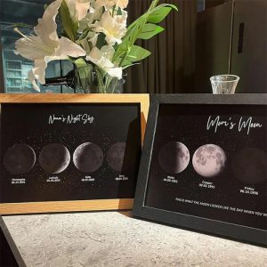 Frames |   Personalized Multiple Sets Of Moon Phase Photo Frames As Mother’s Day Gifts Frames black