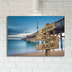 Frames |   Personalized Name Canvas Wall Art Bridge Pattern Unique Gift For Family Frames Frames