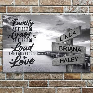 Frames |   Personalized Name Canvas Wall Art Creative Gift For Family "A Whole Lot Of Love" Frames Frames