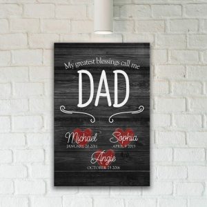 Frames |   Personalized Name Canvas Wall Art Creative Present For Dad Frames Frames