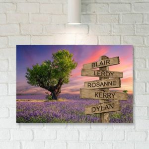 Frames |   Personalized Name Canvas Wall Art Lavender Fields Romantic Gift For Valentine’s Day Frames Frames