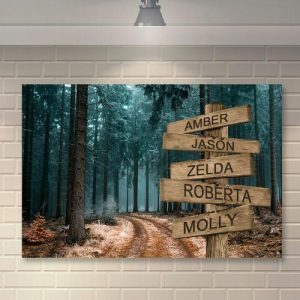 Frames |   Personalized Name Canvas Wall Art Mysterious Forest Background Unique Gift For Brother Frames Frames