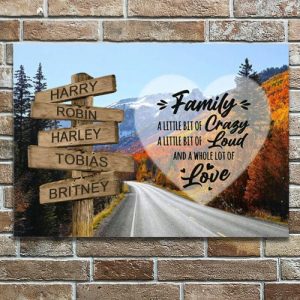 Frames |   Personalized Name Canvas Wall Art With Beautiful Autumn Scenery Precious Family Gift "Lot Of Love" Frames Frames