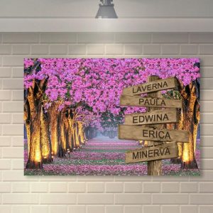 Frames |   Personalized Name Canvas Wall Art With Beautiful Trees Background Interesting Gift For Valentine’s Day Frames Frames