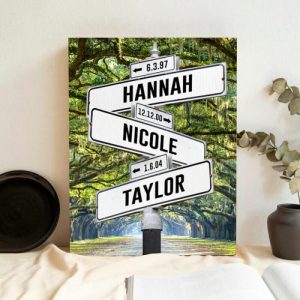 Frames |   Personalized Name Canvas Wall Art With Flat Road Background Creative Gift For Friend Frames Frames