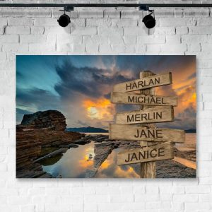 Frames |   Personalized Name Canvas Wall Art With Landscape Background Precious Gift For Family Frames Frames