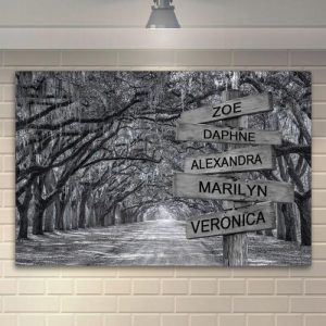 Frames |   Personalized Name Canvas Wall Art With Road Scenery Best Present For Friends Frames Frames