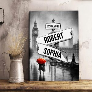 Frames |   Personalized Name Canvas Wall Art With Romantic Background Precious Gift For Couples Frames Frames