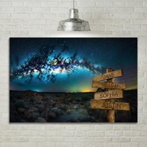 Frames |   Personalized Name Canvas Wall Art With Starry Sky Beautiful Present For Your Lover Frames Frames