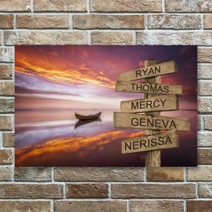 Frames |   Personalized Name Canvas Wall Art With Unique Sky Pattern Best Gift For Family Frames Frames