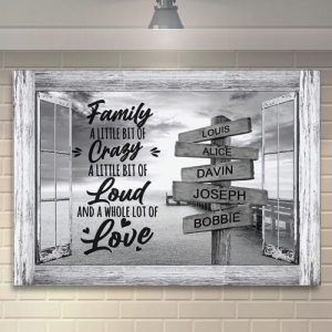 Frames |   Personalized Name Canvas Wall Art With Windows Pattern Best Gift For Family Frames Frames