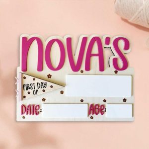 Frames |   Personalized Name First Day Of School Sign Interesting Gift For Child Frames Frames