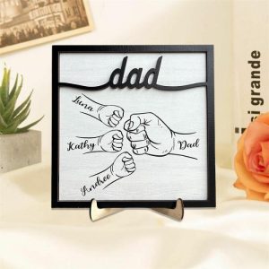 Frames |   Personalized Name Frame Fist Bump Warm Father’s Day Present Frames Frames