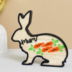 Frames |   Personalized Name Frame With Rabbit Shaped Lovely Gift For Mom Frames Frames