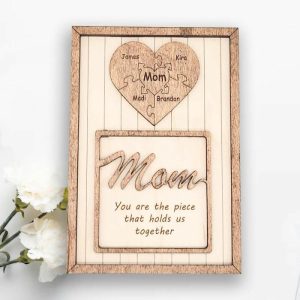 Frames |   Personalized Name Puzzle Frame "The Heart Of Love" For Mother’s Day Gift Frames Dad