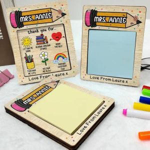 Frames |   Personalized Name Sticky Note Pad Holder Perfect Present For Dear Teacher Frames Frames