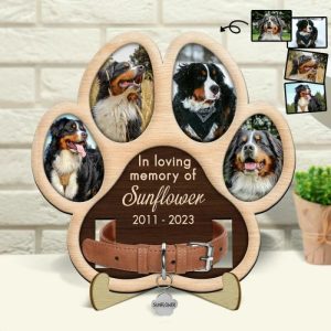 Frames |   Personalized Pet Collar Frame Custom Photo Memorial Gift For Pet Lovers Frames Frames