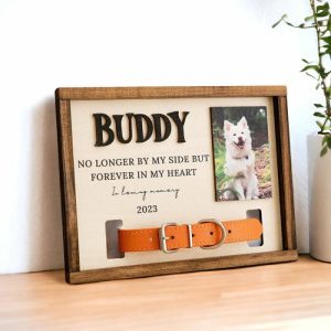 Frames |   Personalized Pet Collar Frame Memorial Gift For Friends Home & Living blue