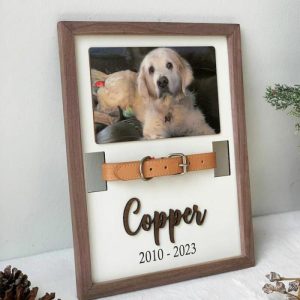 Frames |   Personalized Pet Collar Photo Frame Memorial Gift For Pet Lovers Frames Frames