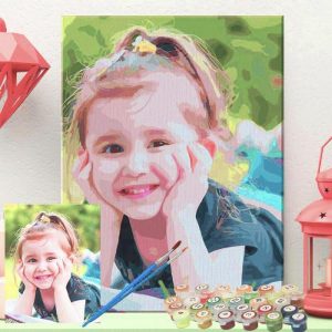 Frames |   Personalized Photo Frame Custom Diy Paint By Numbers Kits Best Gift For Dear Children Frames 24 Colors