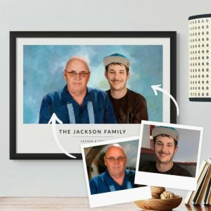 Frames |   Personalized Photo Frame Custom Portrait For Dad Frames black