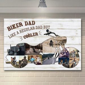 Frames |   Personalized Picture Canvas Wall Art Best Father’s Day Gift "Biker Dad" Frames Frames