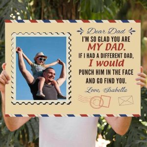 Frames |   Personalized Picture Canvas Wall Art Envelope Design Style Gift For Dear Dad Frames Frames