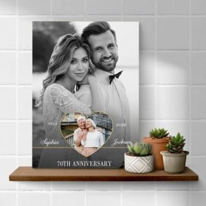 Frames |   Personalized Picture Canvas Wall Art Heart Shaped Design Perfect Gift For Couples Frames Frames