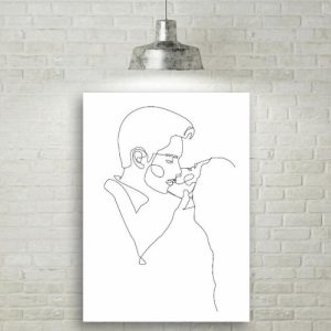 Frames |   Personalized Picture Canvas Wall Art Line Drawing Design Style Creative Gift For Your Love Frames Frames