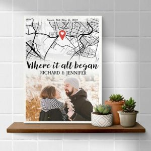 Frames |   Personalized Picture Canvas Wall Art Romantic Present For Sweet Couples Frames Frames