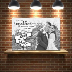 Frames |   Personalized Picture Canvas Wall Art Stylish Present For Couples "We Build A Lifes" Frames Frames