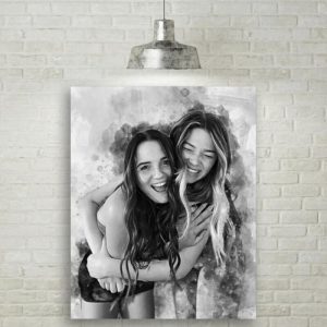 Frames |   Personalized Picture Canvas Wall Art Watercolor Painting Style Wonderful Present For Friend Frames Frames