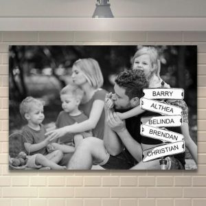 Frames |   Personalized Picture Canvas Wall Art With Custom Name Best Gift For Family Frames Frames